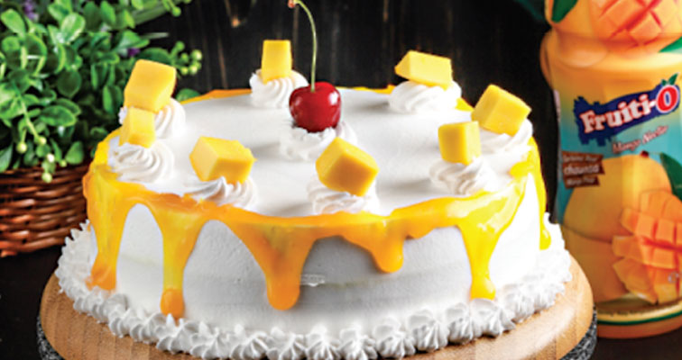 Fresh Cream Mango Curd Cake