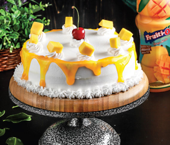 Fresh Cream Mango Curd Cake